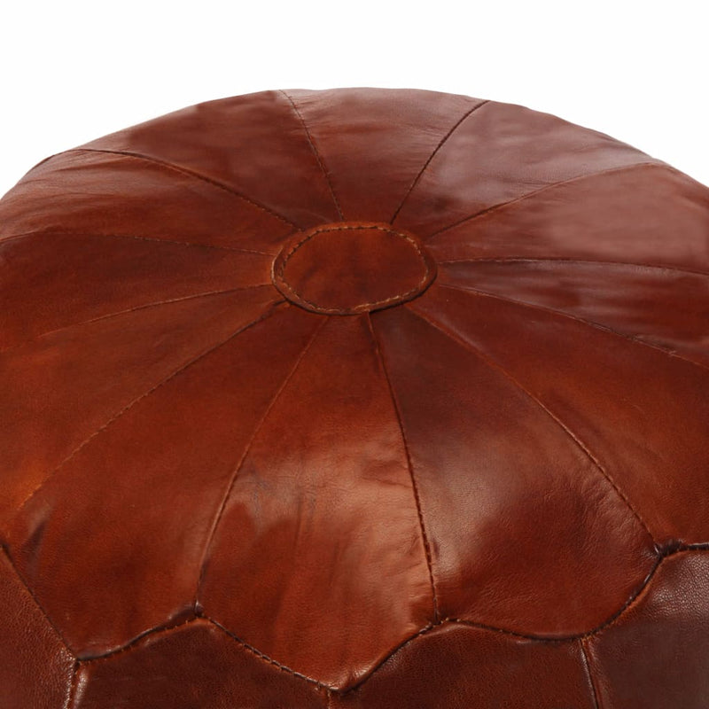 Pouffe Tan 40x35 cm Genuine Goat Leather
