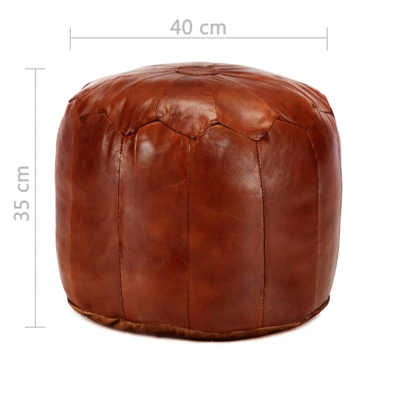 Pouffe Tan 40x35 cm Genuine Goat Leather