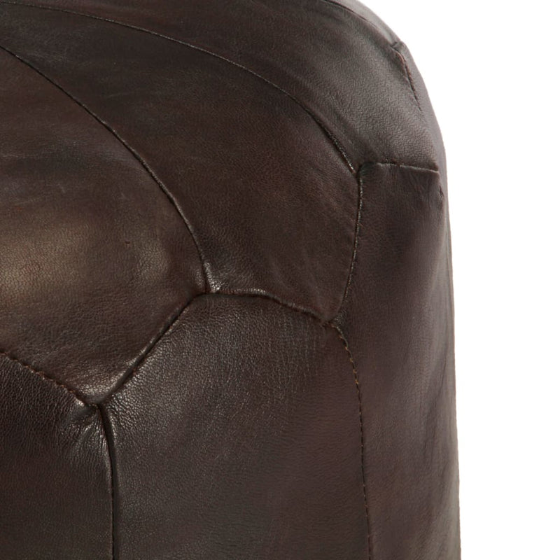 Pouffe Dark Brown 40x35 cm Genuine Goat Leather