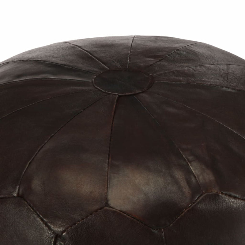 Pouffe Dark Brown 40x35 cm Genuine Goat Leather