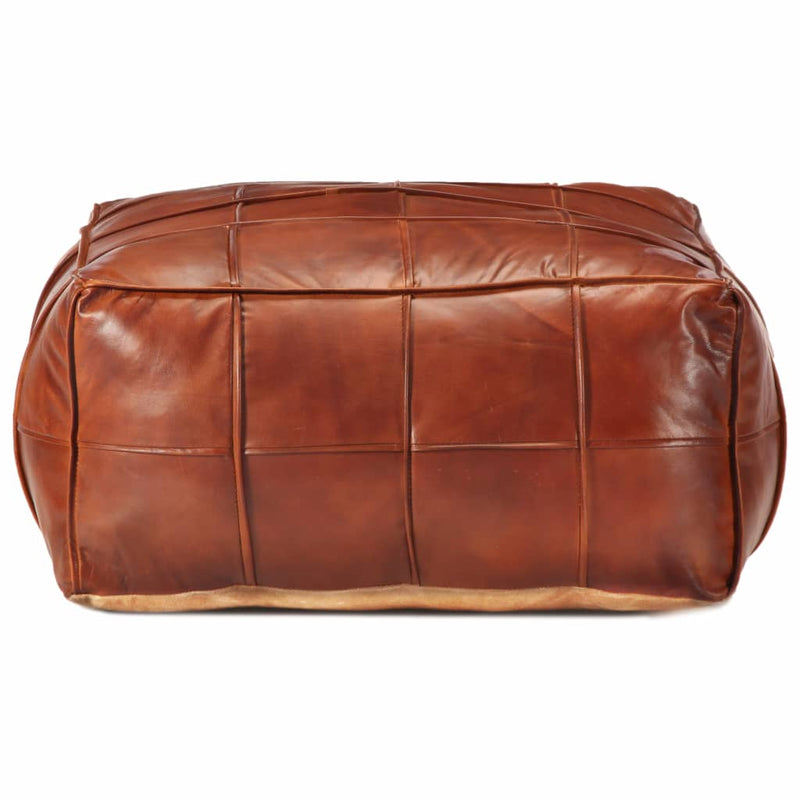 Pouffe Tan 60x60x30 cm Genuine Goat Leather