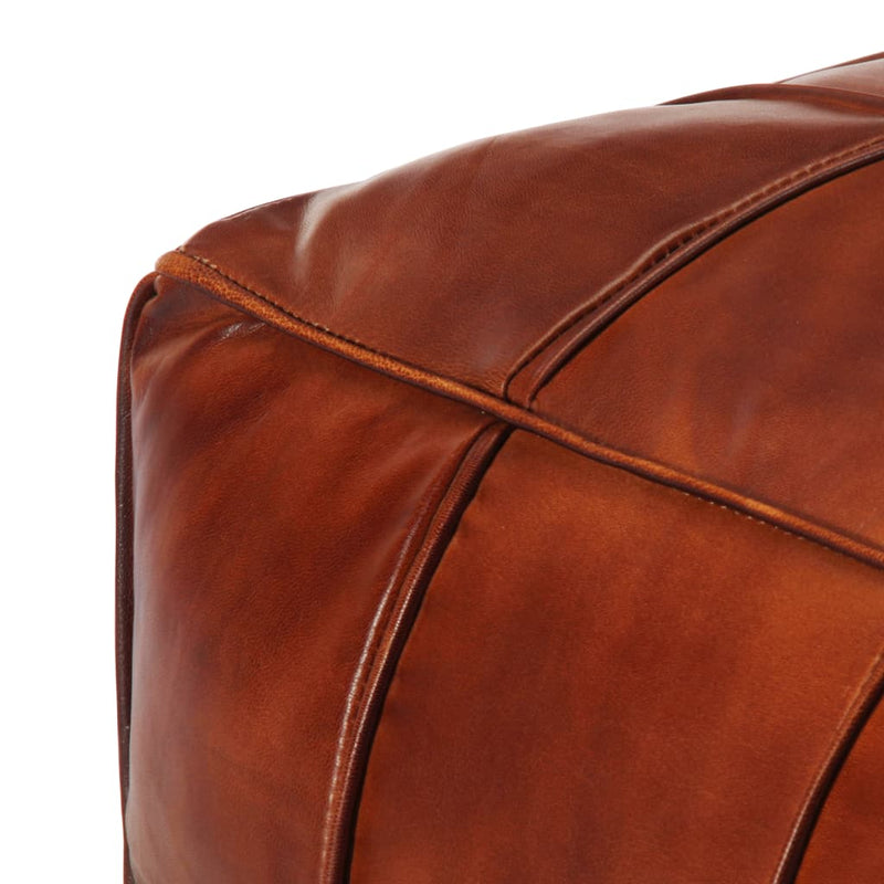 Pouffe Tan 60x60x30 cm Genuine Goat Leather