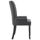 Dining Chair with Armrests Dark Grey Fabric