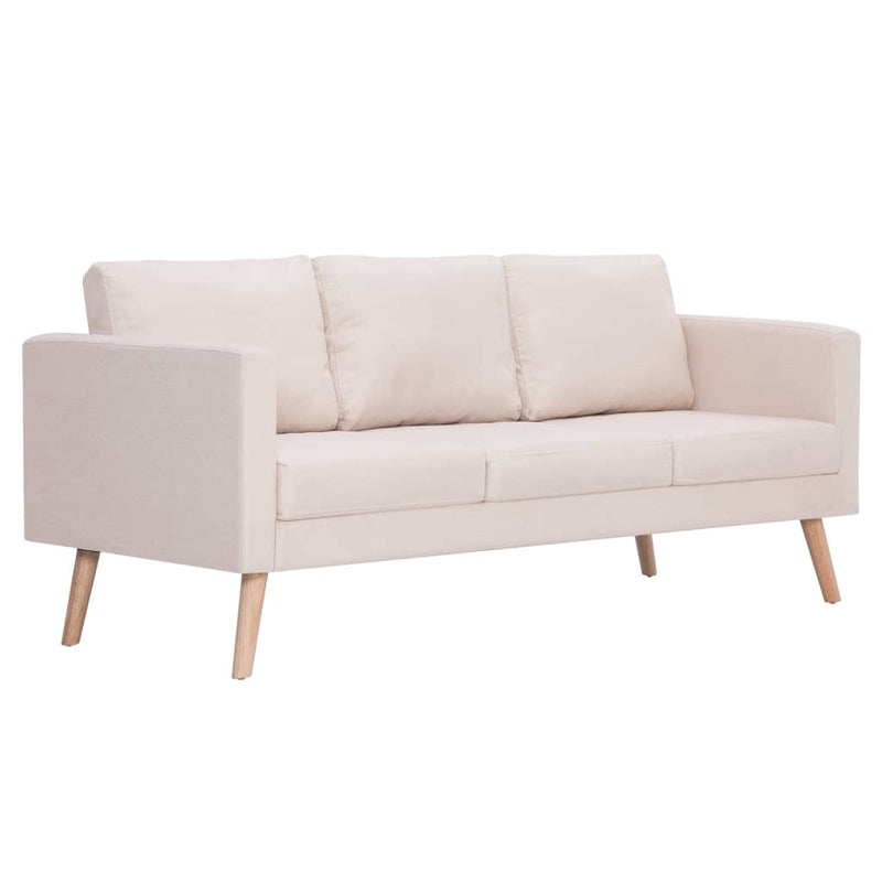 3-Seater Sofa Fabric Cream