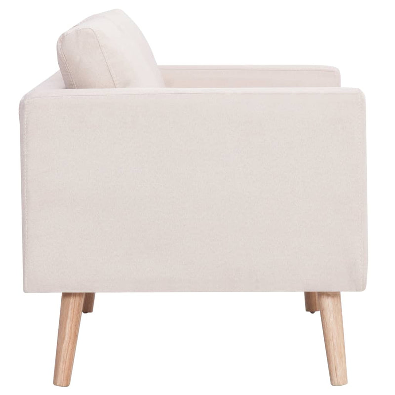 3-Seater Sofa Fabric Cream