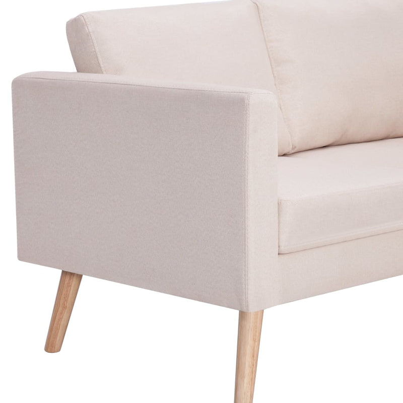 3-Seater Sofa Fabric Cream