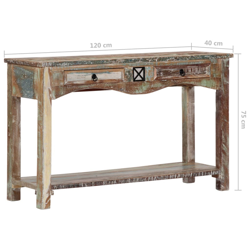 Console Table 120x40x75 cm Solid Reclaimed Wood