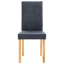 Dining Chairs 2 pcs Grey Faux Suede Leather