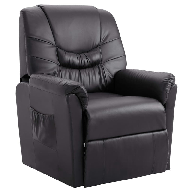 Reclining Chair Grey Faux Leather