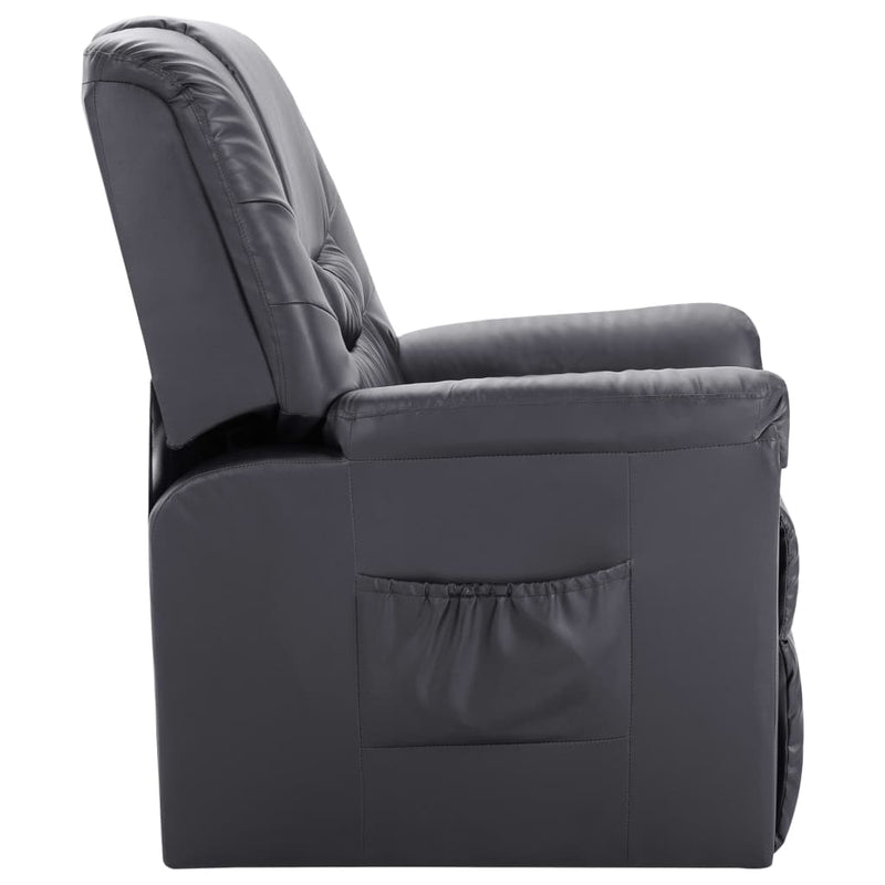 Reclining Chair Grey Faux Leather
