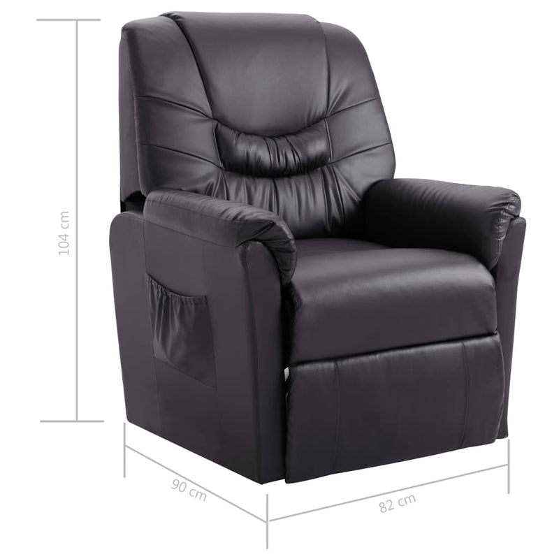 Reclining Chair Grey Faux Leather