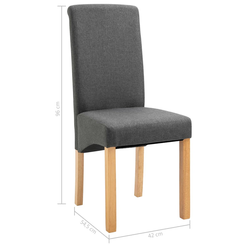 Dining Chairs 4 pcs Grey Fabric