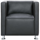 Cube Armchair Grey Faux Leather