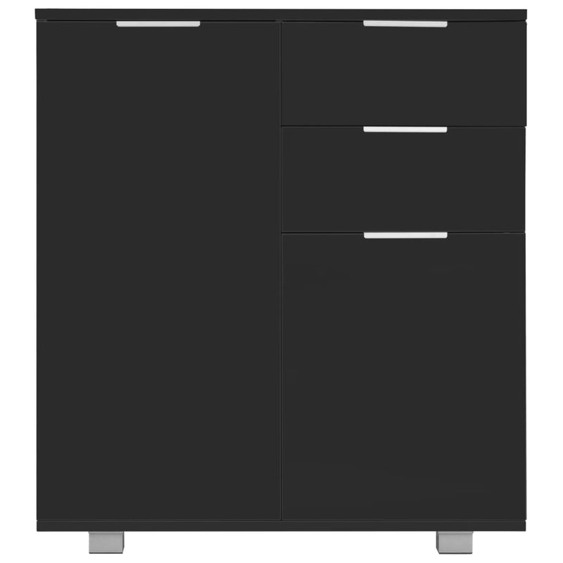 Sideboard High Gloss Black 71x35x76 cm Chipboard