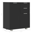 Sideboard High Gloss Black 71x35x76 cm Chipboard