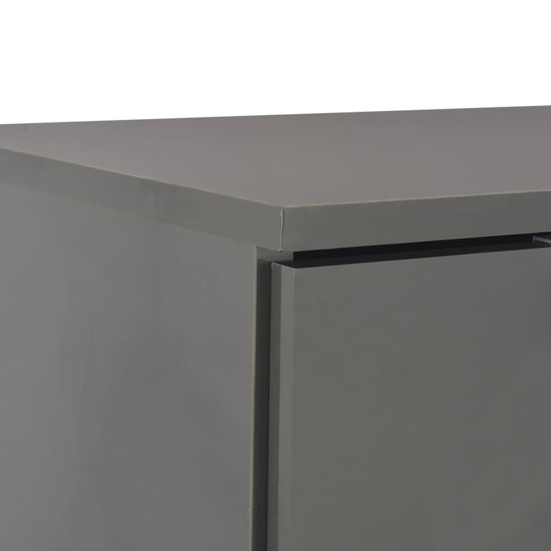 Sideboard High Gloss Grey 71x35x76 cm Chipboard