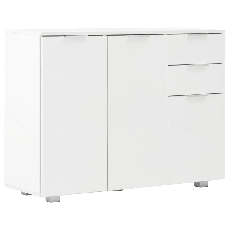 Sideboard High Gloss White 107x35x76 cm