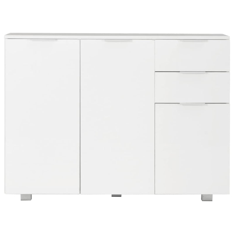 Sideboard High Gloss White 107x35x76 cm