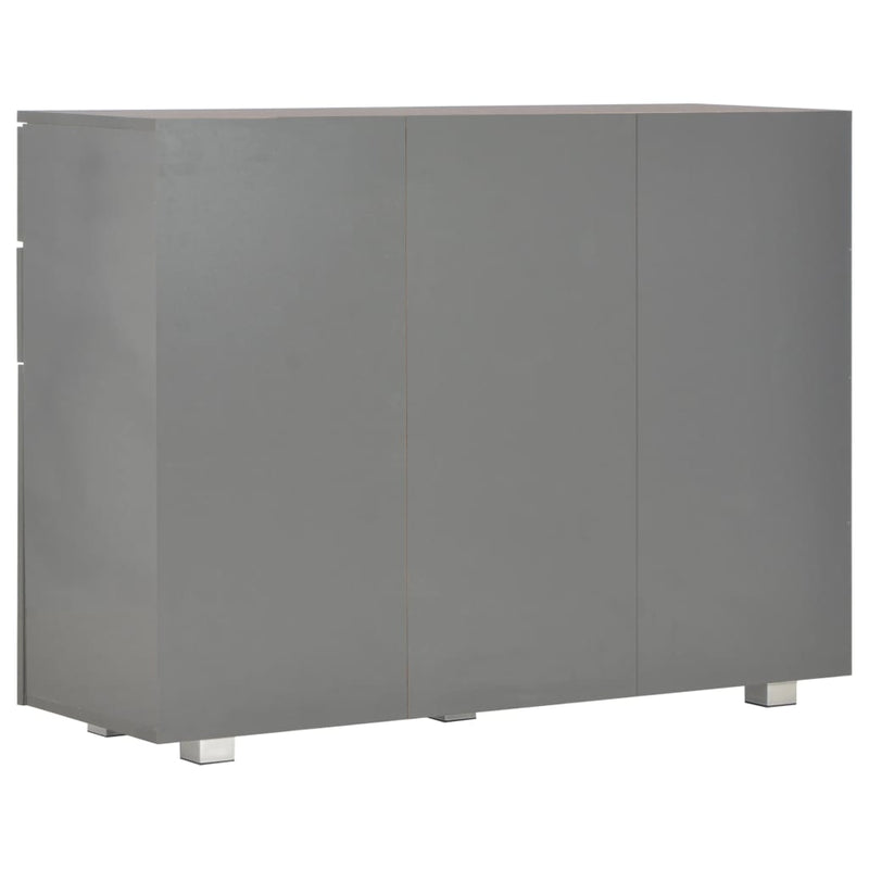 Sideboard High Gloss Grey 107x35x76 cm