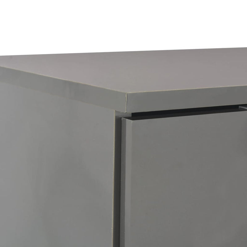 Sideboard High Gloss Grey 107x35x76 cm