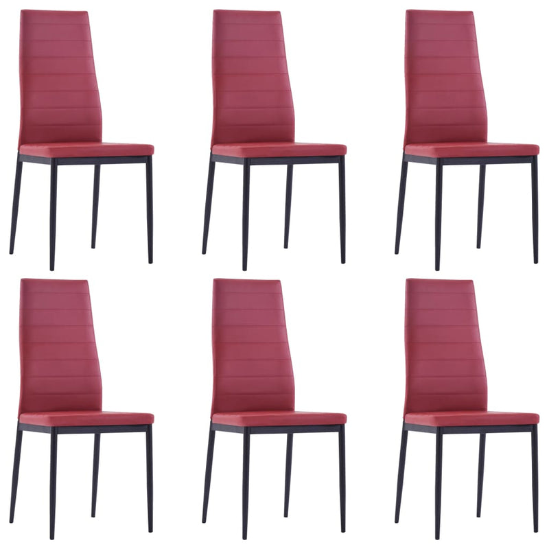Seven Piece Dining Set Wine Red