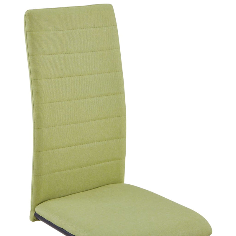 Cantilever Dining Chairs 2 pcs Green Fabric