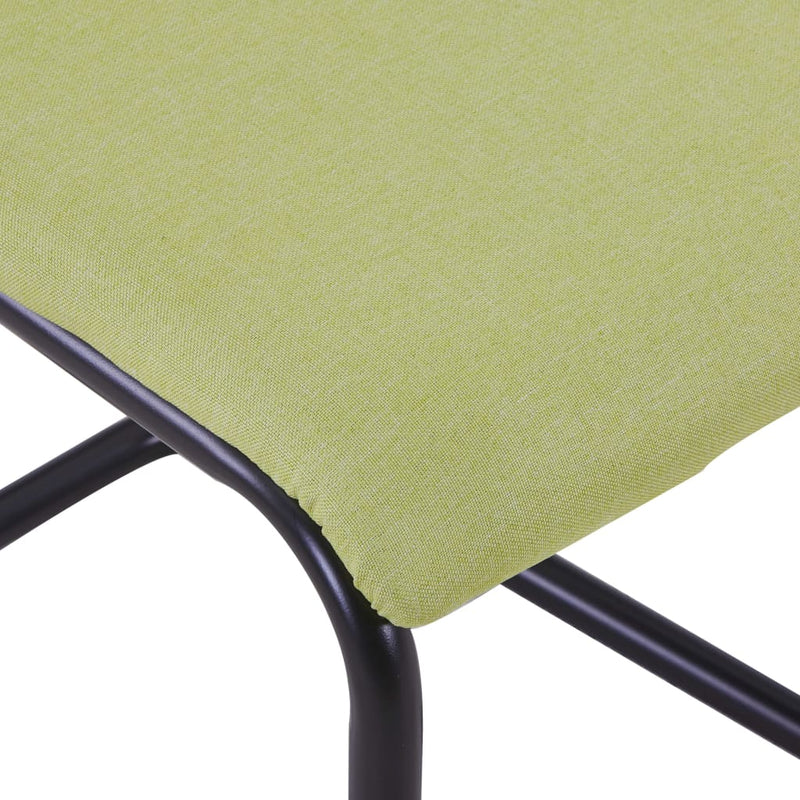 Cantilever Dining Chairs 4 pcs Green Fabric