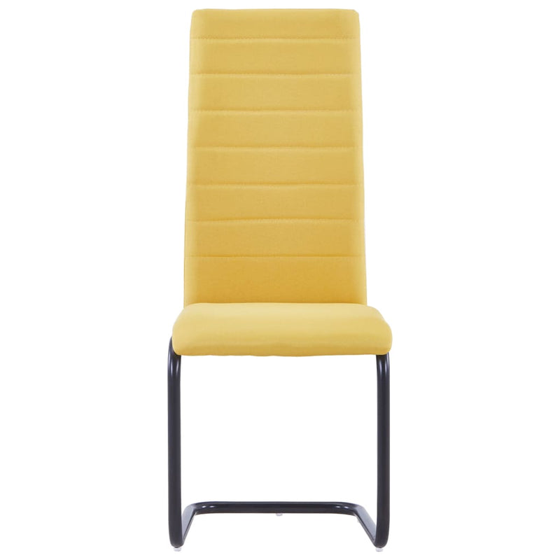 Cantilever Dining Chairs 2 pcs Yellow Fabric