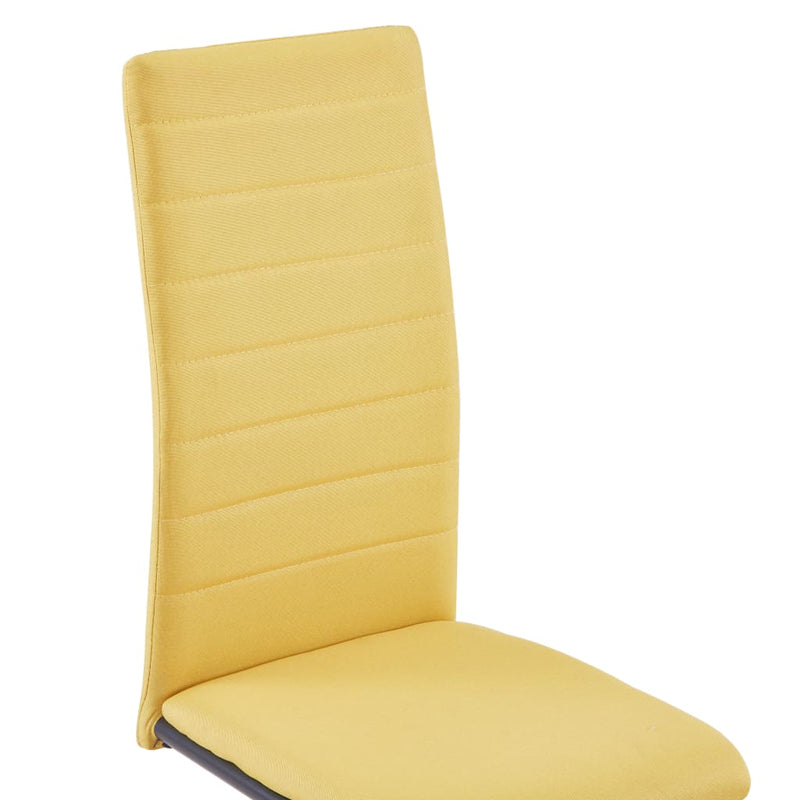 Cantilever Dining Chairs 2 pcs Yellow Fabric