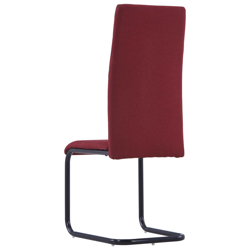 Cantilever Dining Chairs 4 pcs Wine Fabric