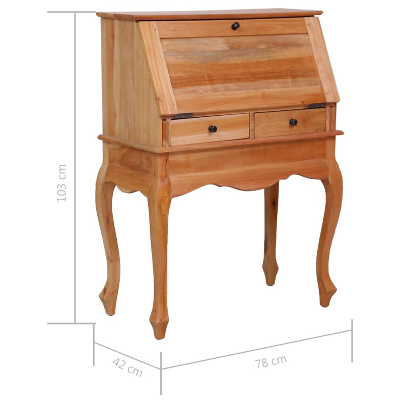 Secretary Desk 78x42x103 cm Solid Mahogany Wood