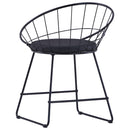 Dining Chairs with Faux Leather Seats 4 pcs Black Steel