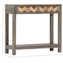Console Table Grey 86x30x76 cm Solid Mango Wood