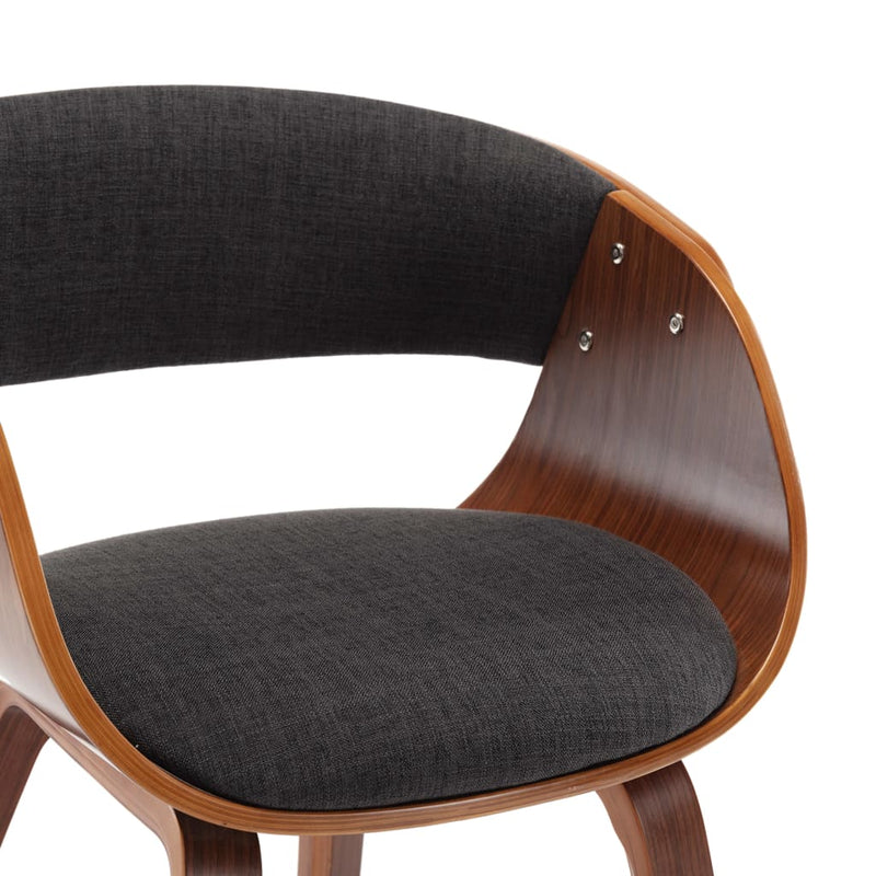 Dining Chair Grey Bent Wood and Fabric