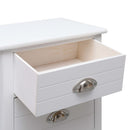 Nightstand White 38x28x45 cm Paulownia Wood