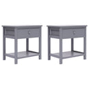 Nightstands 2 pcs Grey 40x29x42 cm Paulownia Wood