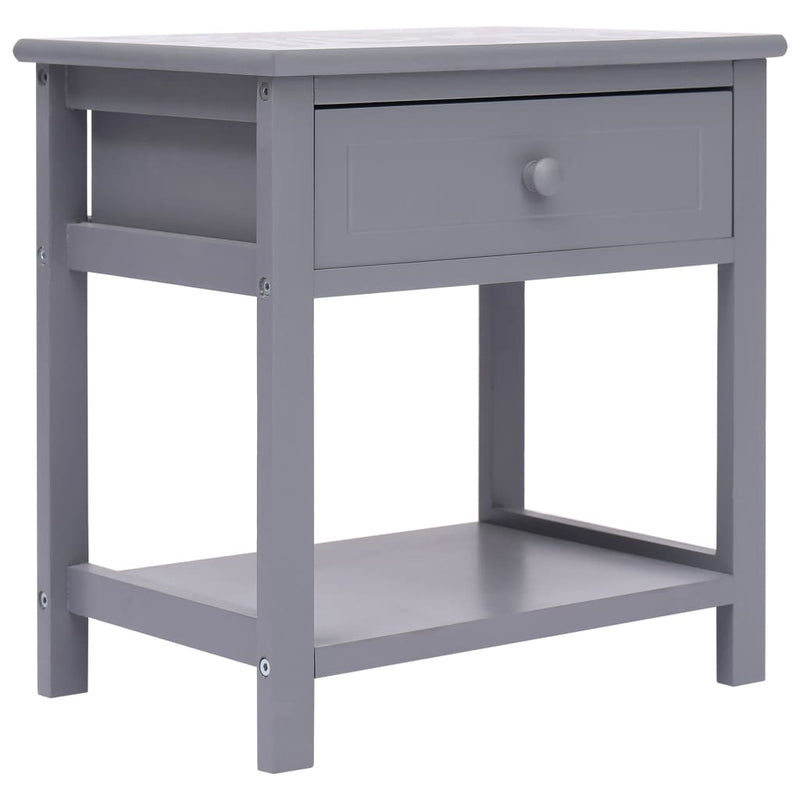 Nightstands 2 pcs Grey 40x29x42 cm Paulownia Wood