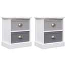 Nightstands 2 pcs Grey 38x28x45 cm Paulownia Wood