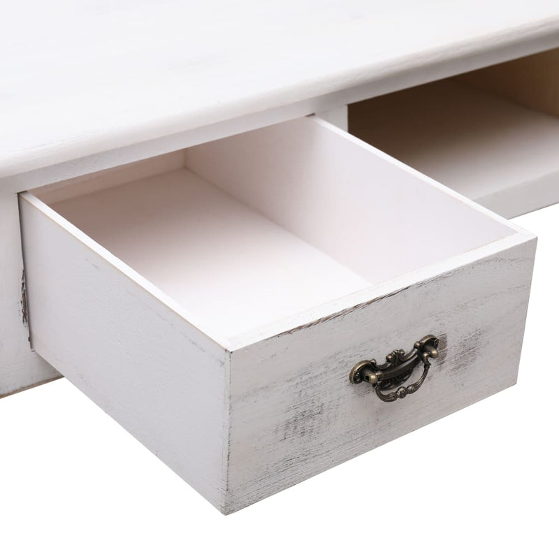 Console Table Antique White 110x45x76 cm Wood