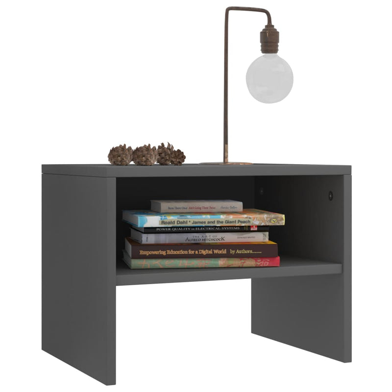 Bedside Cabinet Grey 40x30x30 cm