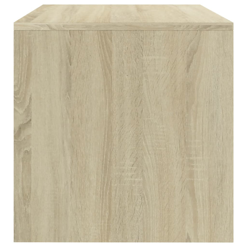 Bedside Cabinet White and Sonoma Oak 40x30x30 cm Chipboard