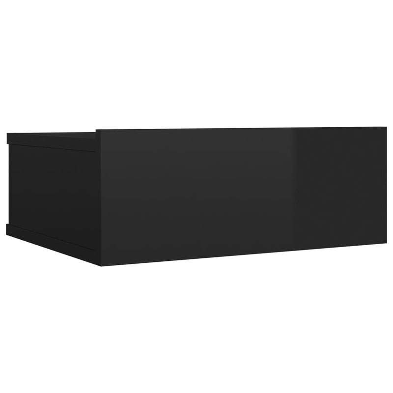 Floating Nightstand High Gloss Black 40x30x15 cm