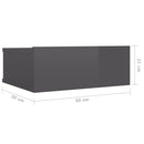 Floating Nightstand High Gloss Grey 40x30x15 cm