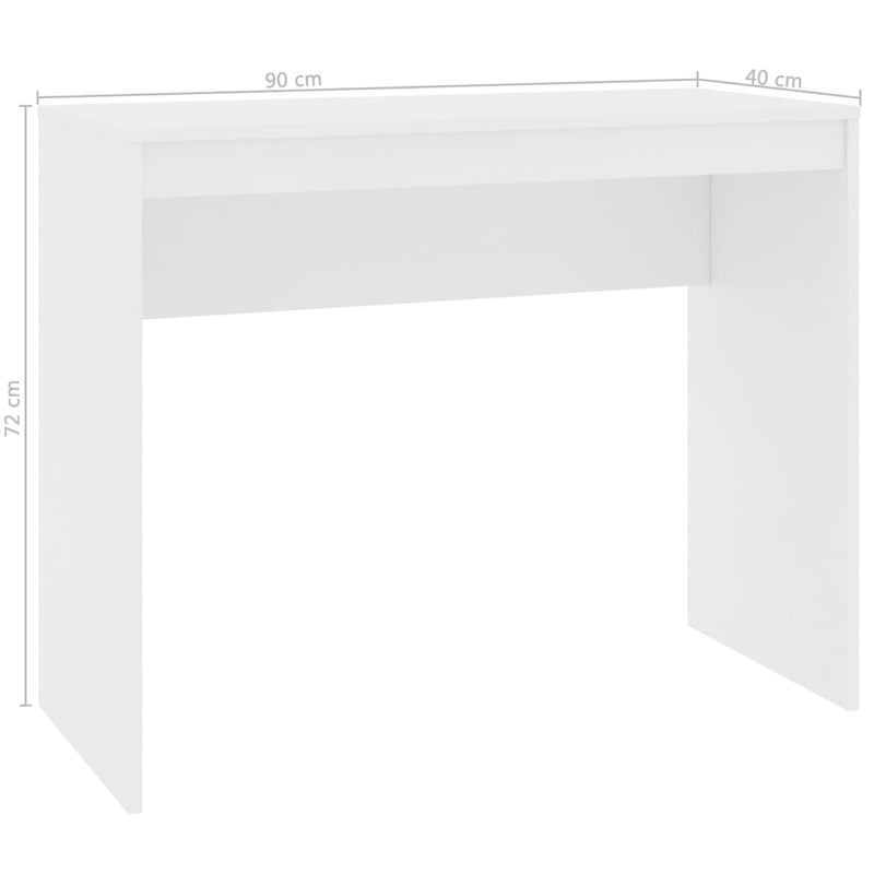 Desk White 90x40x72 cm Chipboard