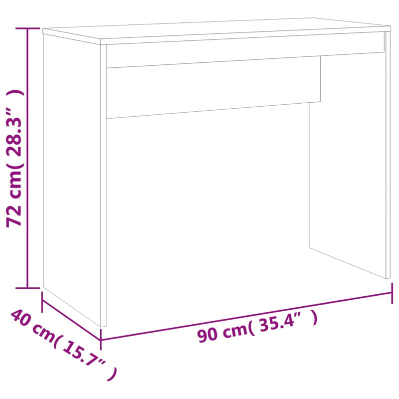 Desk Concrete Grey 90x40x72 cm Chipboard