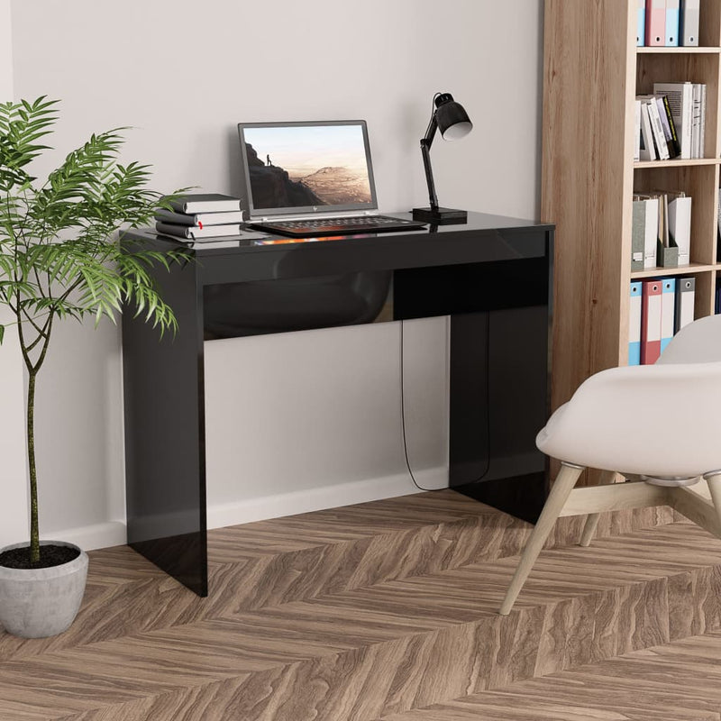 Desk High Gloss Black 90x40x72 cm Chipboard