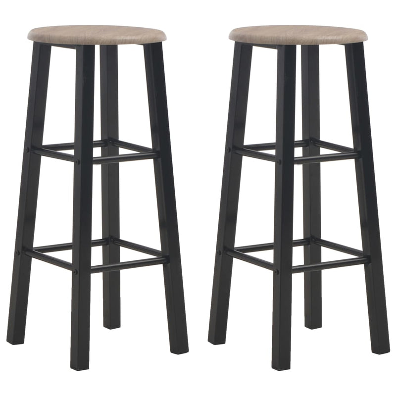 Bar Stools 2 pcs Black MDF