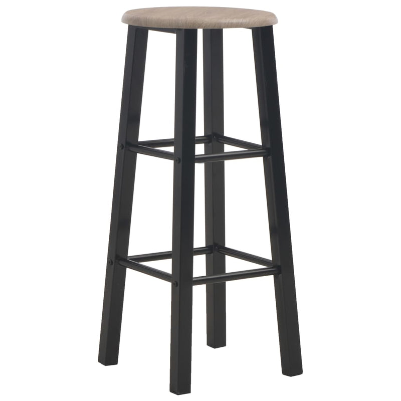 Bar Stools 2 pcs Black MDF