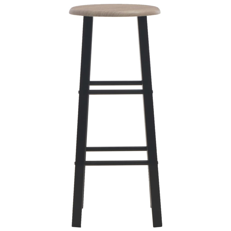 Bar Stools 2 pcs Black MDF