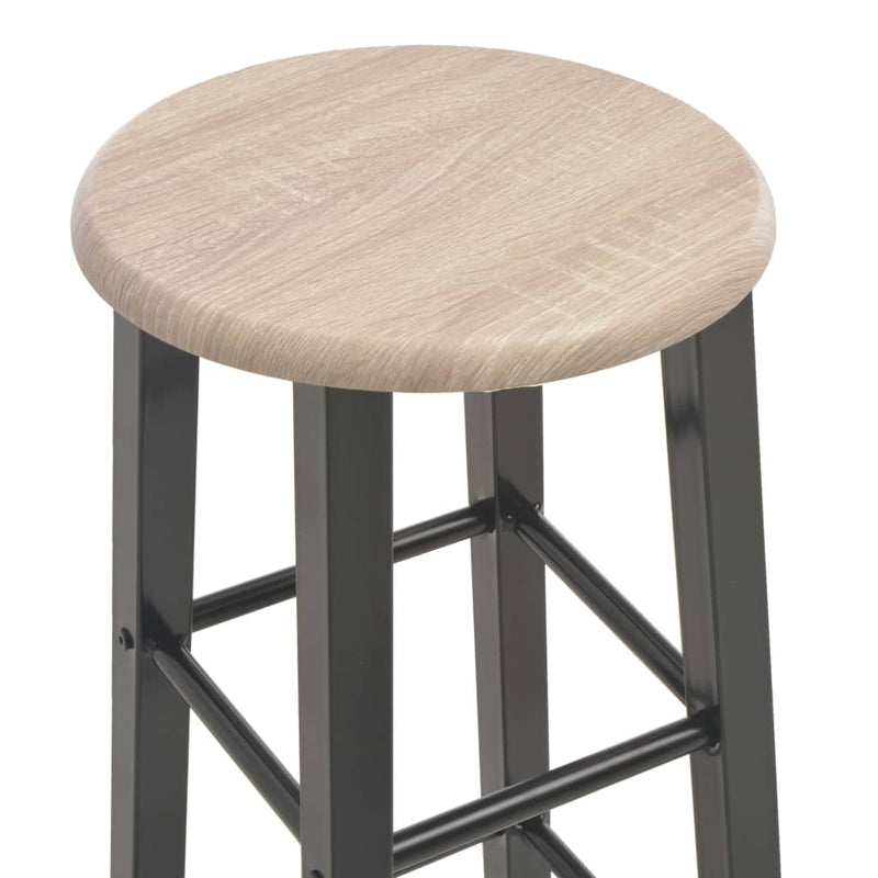 Bar Stools 2 pcs Black MDF